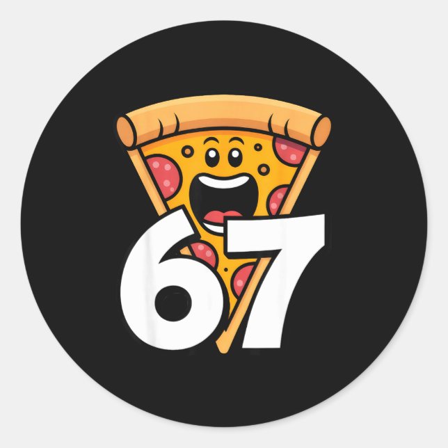 Adesivo Divertido 67 Meme Seis Sete Humor Comida Zza  (Frente)