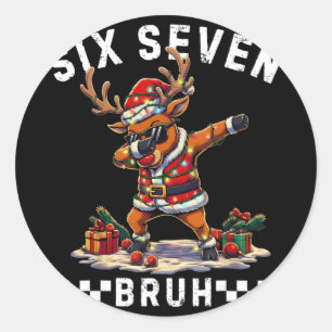 Adesivo Divertido 67 Natal Seis Sete Meme Dabbing Rena