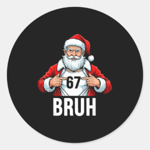 Adesivo Divertido 67 Seis Sete Bruh Meme Natal Papai Noel 