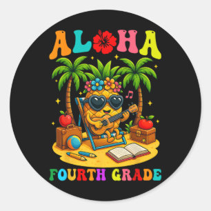 Adesivo Divertido Aloha Aluno da 4ª Série Primeiro Dia de 