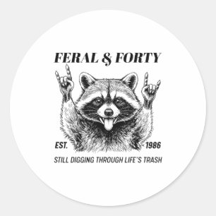 Adesivo Divertido Aniversário de 40 anos Est 1986 Feral &