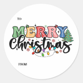 Adesivo Divertido, Colorido, Feliz Natal Adicione Nomes