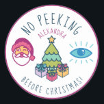 Adesivo Divertido Colorido Sem Pequim Antes do Natal Emoji<br><div class="desc">Celebrar um cheio de estação de diferentes emoções da alegria, risos, amor, momentos especiais e desafios inesperados com nossos emoji inspirados, coloridos e alegres, que não vagueiam antes dos adesivos de Natal. Nosso design apresenta três símbolos emoji design que representam Papais noeis, presentes e nenhum olho de espreita para corresponder...</div>