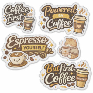 Adesivo Divertido de Amante de Café