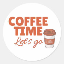 Adesivo Divertido de Café Retro
