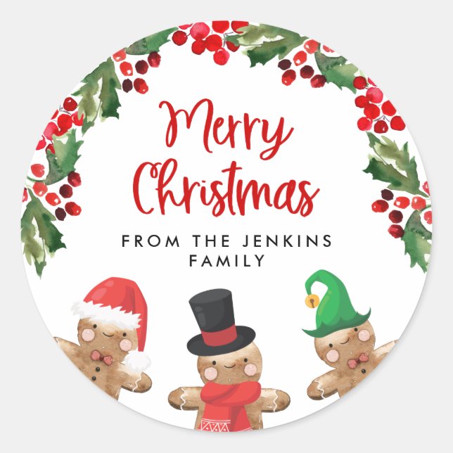 Adesivo Divertido de Natal com Azevinho (Frente)