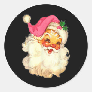 Adesivo Divertido Design de Natal Rosa Papai Noel Vintage