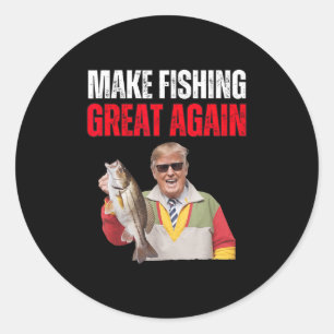 Adesivo Divertido Donald Trump Faça a Pesca Grande Novamen