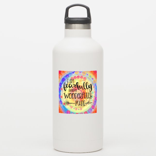 Adesivo Divertido e Feliz Feliz Feliz e Maravilhosamente F (Garrafa d'água)