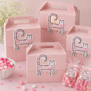 Adesivo Divertido Gato Floral Rosa Pense Rosa
