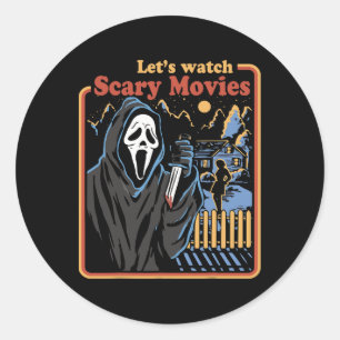 Adesivo Divertido Halloween Vamos assistir filmes de terro
