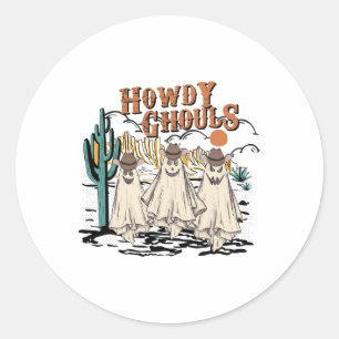 Adesivo Divertido Howdy Ghouls Western Halloween Fall Ghos
