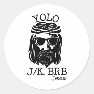 Adesivo Divertido Jesus Páscoa Yolo Jk Brb Texting