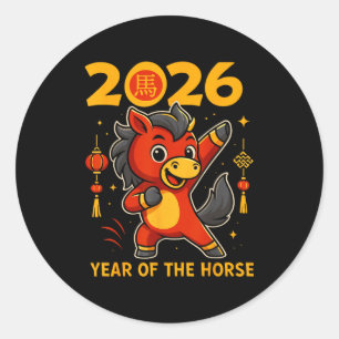 Adesivo Divertido Kawaii Lunar 2026 Ano do Cavalo Ano Novo