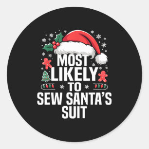 Adesivo Divertido Mais Provável Natal Família Pijama Combi
