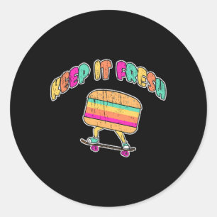 Adesivo Divertido Manter Fresco Skateboard Hambúrguer Retr