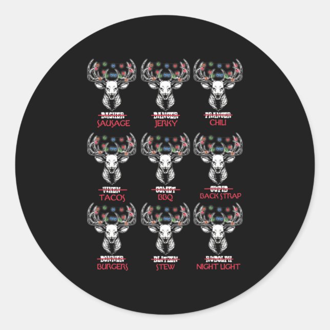 Adesivo Divertido Natal Arco Caça Papais noeis Homens Mulh (Frente)