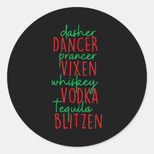 Adesivo Divertido Natal Dasher Dancer Prancer Vixen Whiske
