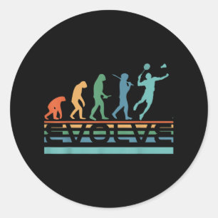 Adesivo Divertido Nerdy Evoluir Jogador de Badminton Evolu
