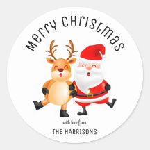 Divertido Papais noeis animados Reindeer Natal