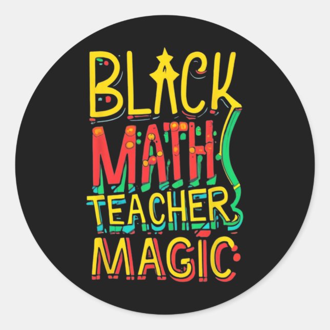 Adesivo Divertido Professor de Matemática Afro-Americano M (Frente)