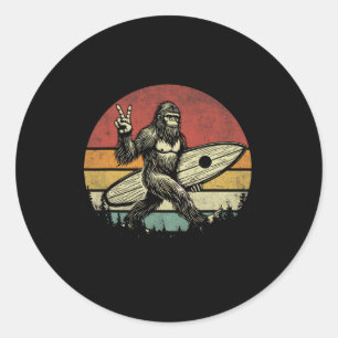 Adesivo Divertido Retro Pé Grande Surfista Vintage Sasquat