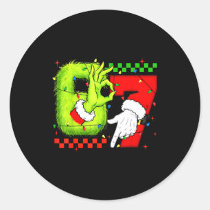 Adesivo Divertido Seis Sete 67 Meme 6 7 Natal Elfo Mão Men