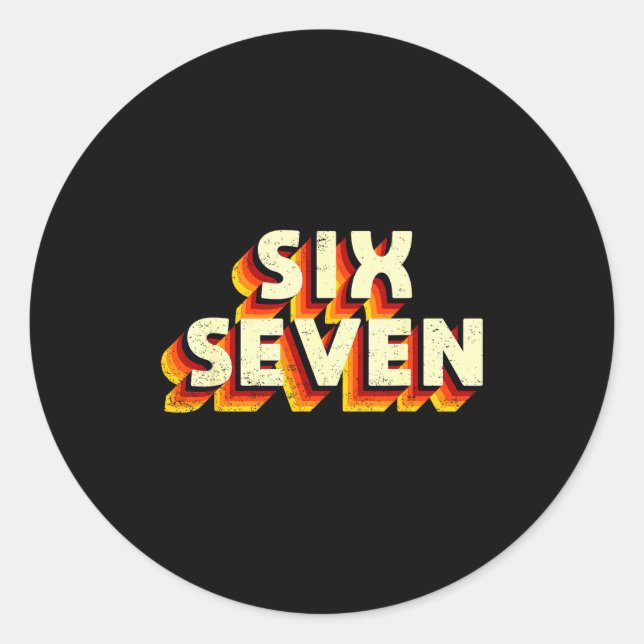 Adesivo Divertido Seis Sete 6 7 Design de Meme  (Frente)