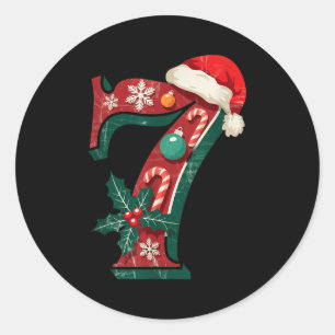 Adesivo Divertido Seis Sete 6 7 Design de Meme de Natal pa