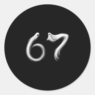 Adesivo Divertido Seis Sete 6 7 Meme 67 Design Fantasma Ha