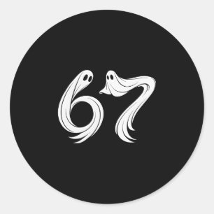 Adesivo Divertido Seis Sete 6 7 Meme 67 Design Fantasma Ha