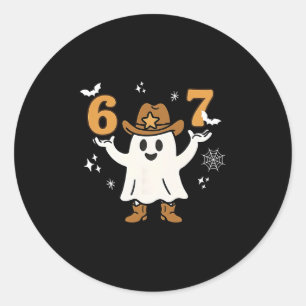 Adesivo Divertido Seis Sete 6 7 Meme Cowboy Fantasma Hallo