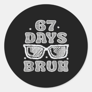 Adesivo Divertido Seis Sete 6 7 Meme Professor 67 Dias Bru