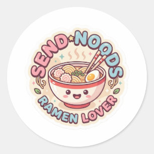Adesivo Divertido Send Noods - Tigela de Ramen Kaw
