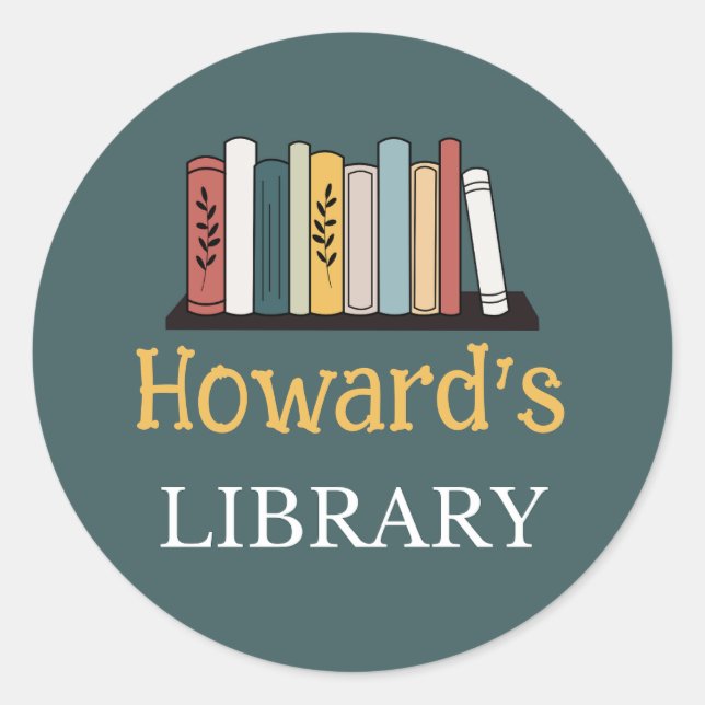 Adesivo DIVERTIDO! Sticker - Biblioteca - Personalizado -  (Frente)