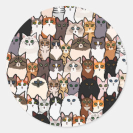 Adesivo Divertido Tantos Gatos e Gatinhos Colorem