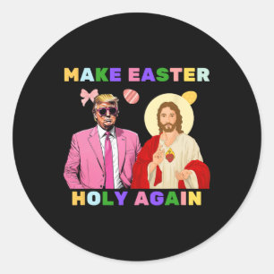 Adesivo Divertido Trump Jesus Cristo Faça a Páscoa Santa N