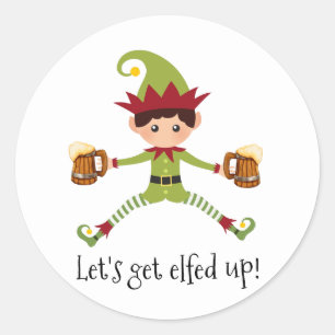 Adesivo Divertido Vamos nos Embriagar de Elfo Natal do Elf