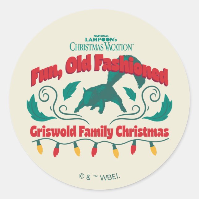 Adesivo Divertido, Velho Feliz Natal da Família Griswold (Frente)