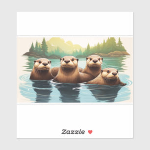 Adesivo Divertimento da família Otter