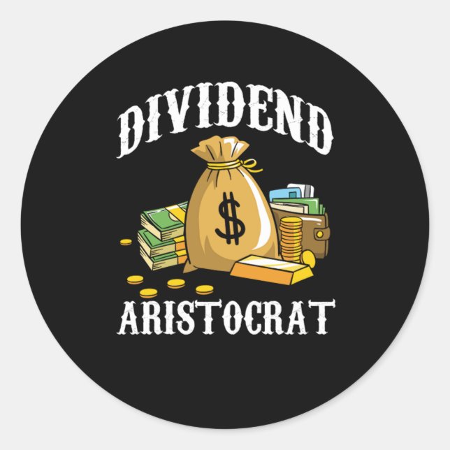Adesivo Dividendo Aristocrat Money Stocks Investors Gift (Frente)