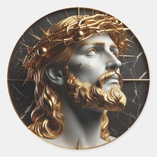 Adesivo Divino Inglês Jesus olhando para os céus (Frente)