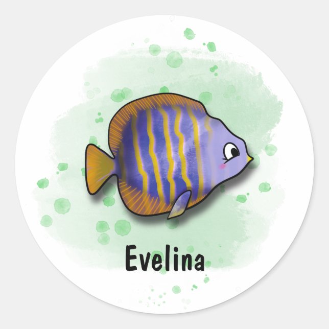 Adesivo Divirta-se com Peixe de Água Salgada (Frente)