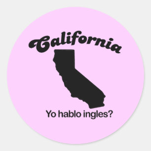 Adesivo Divisa de Califórnia - ingles do hablo de Yo