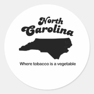 Adesivo Divisa de North Carolina onde o tabaco é um