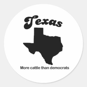 Adesivo Divisa de Texas - mais gado do que democratas