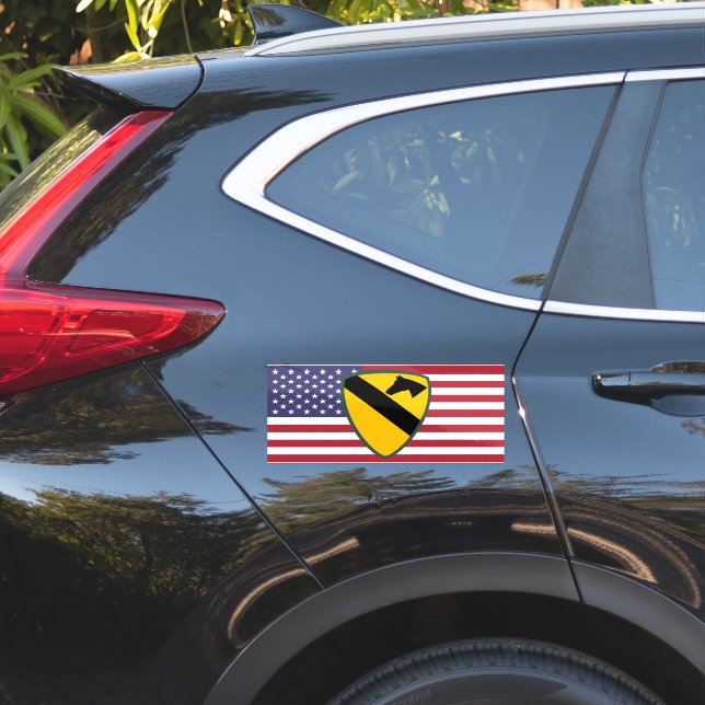 Adesivo Divisão de Cavalaria 1rua Patch Estados Unidos (Lado do carro)