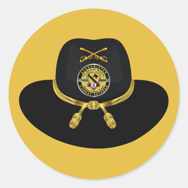 Adesivo Divisão de Cavalaria de 1rua no Afeganistão Vetera (Frente)