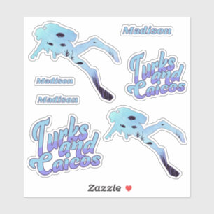 Adesivo Divisor de Nome Personalizado Turks e Caicos