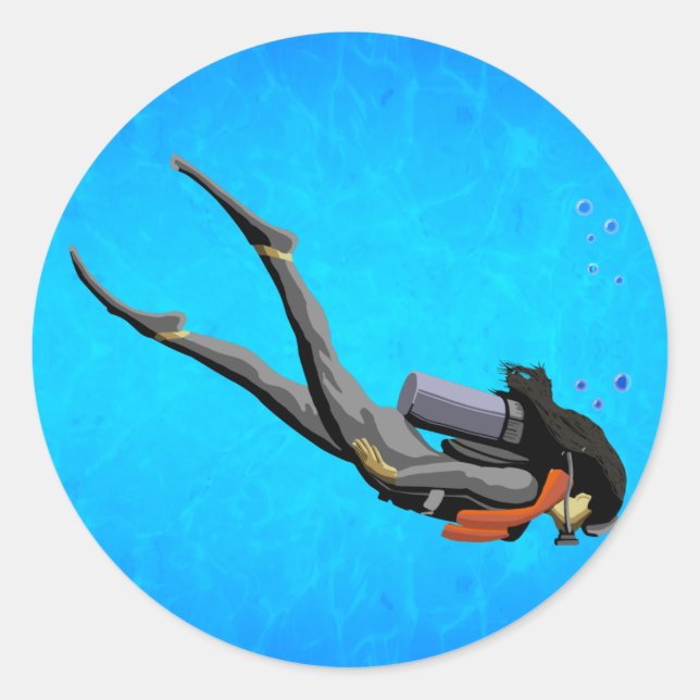 Adesivo Divisor SCUBA de Mulher (Frente)